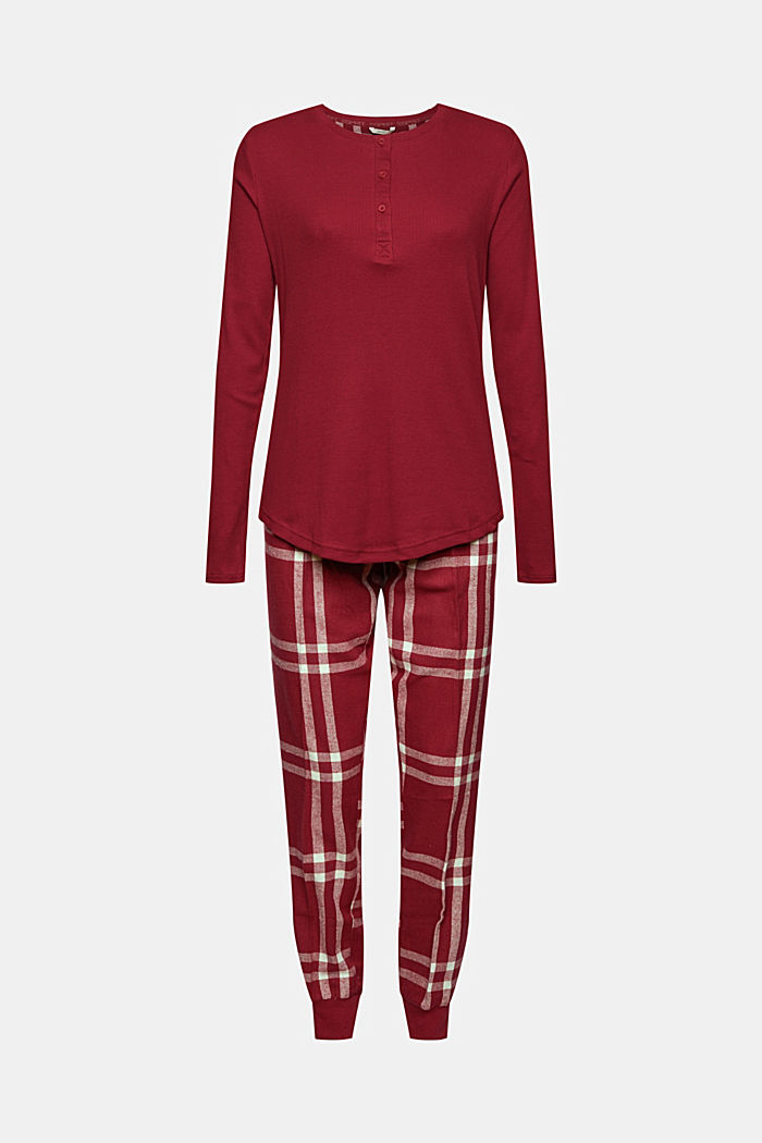 Pyjama van 100% katoen, CHERRY RED, overview