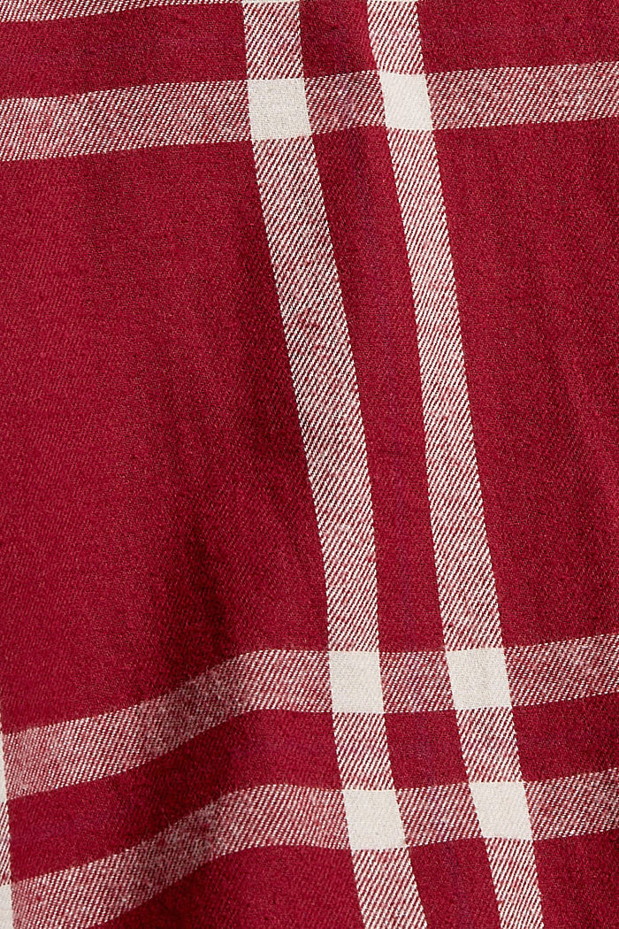 Chemise de nuit à carreaux, 100 % coton, CHERRY RED, detail image number 4