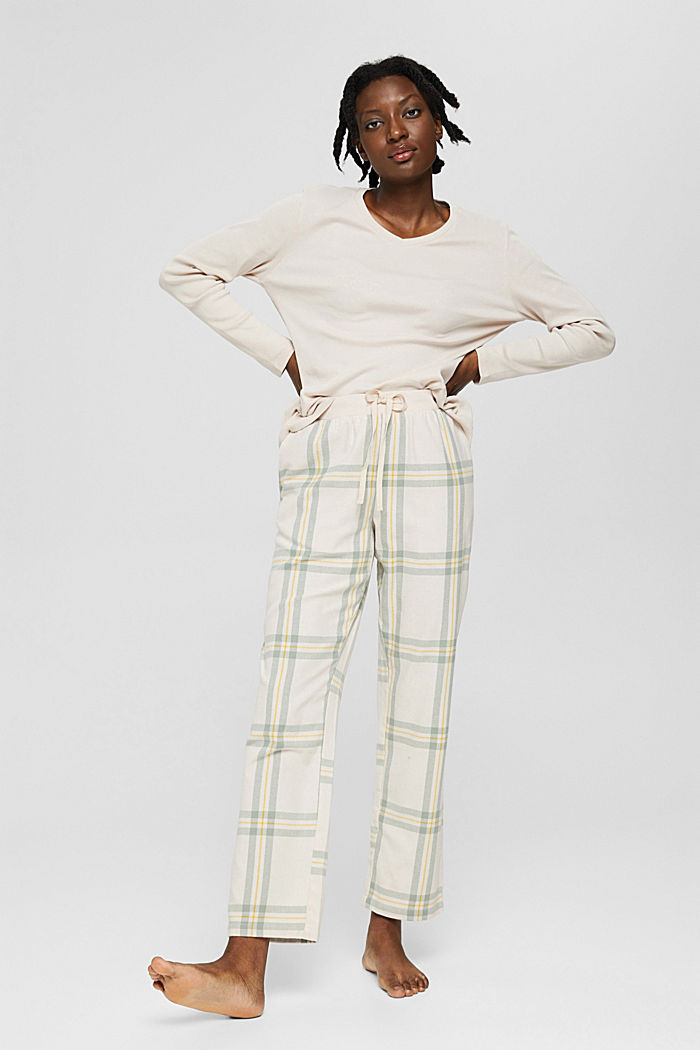 Pantalón de pijama a cuadros en franela de algodón, ICE, detail image number 1