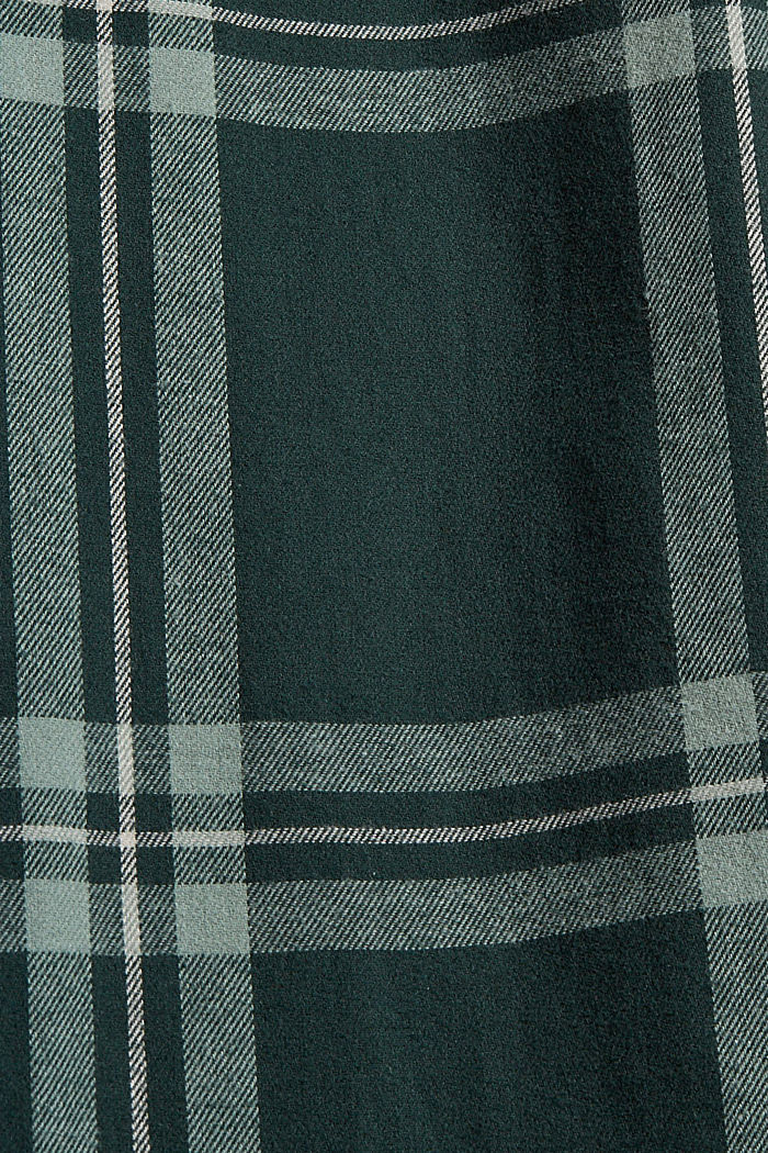 Pantalón de pijama a cuadros en franela de algodón, DARK TEAL GREEN, detail image number 4