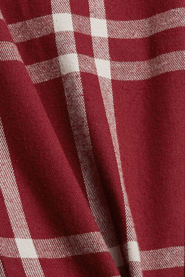 Pantalón de pijama a cuadros en franela de algodón, CHERRY RED, detail image number 4