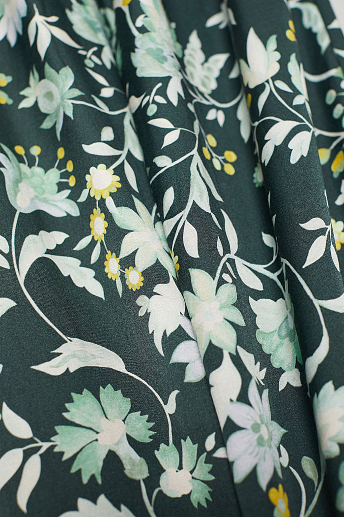 Sisältää silkkiä: Paperbag-vyötäröiset pyjamahousut, DARK TEAL GREEN, detail image number 4