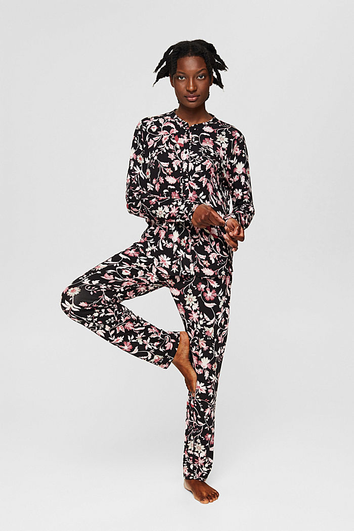 Pyjama en jersey LENZING™ ECOVERO™, BLACK, detail image number 0