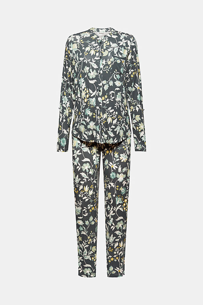 Pyjama en jersey LENZING™ ECOVERO™, DARK TEAL GREEN, overview