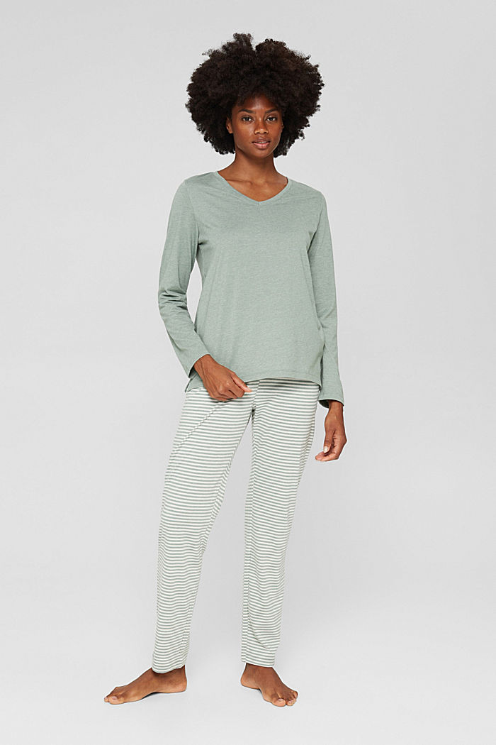 Pyjama-Shirt mit Organic Cotton, LEAF GREEN, detail image number 0