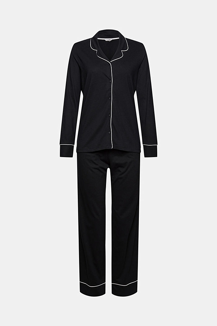 Jersey-Pyjama aus Organic Cotton, BLACK, overview