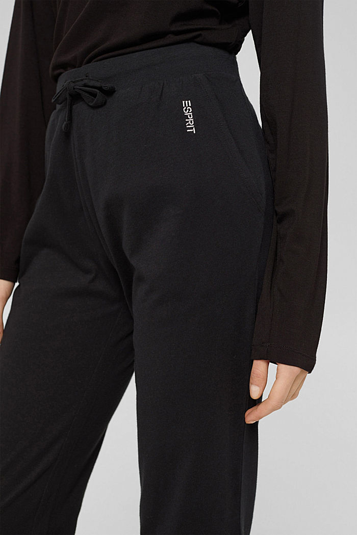 Pantalon de pyjama, 100 % coton biologique, BLACK, detail image number 2
