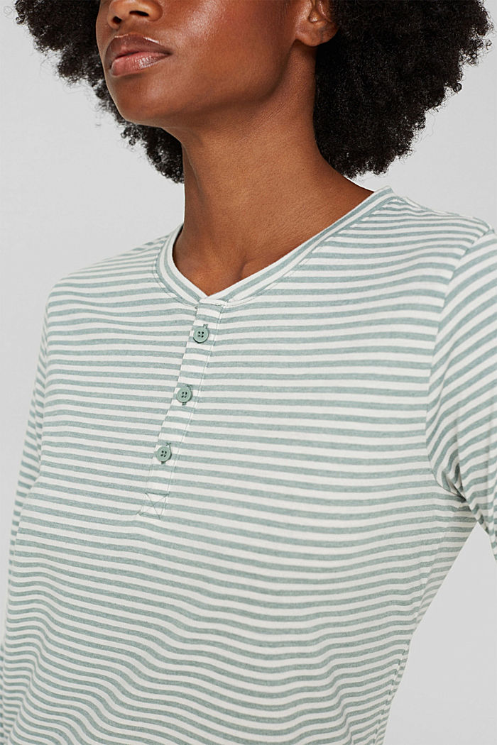 Chemise de nuit en jersey à teneur en coton bio, LEAF GREEN, detail image number 3