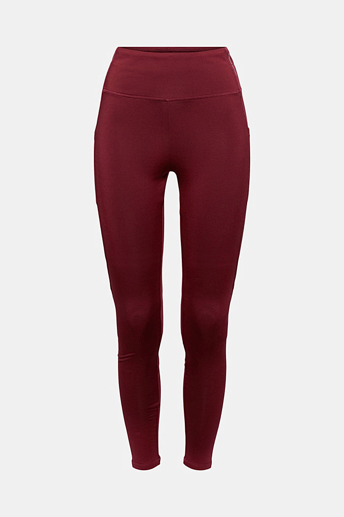 Gerecycled: legging met E-DRY, BORDEAUX RED, overview