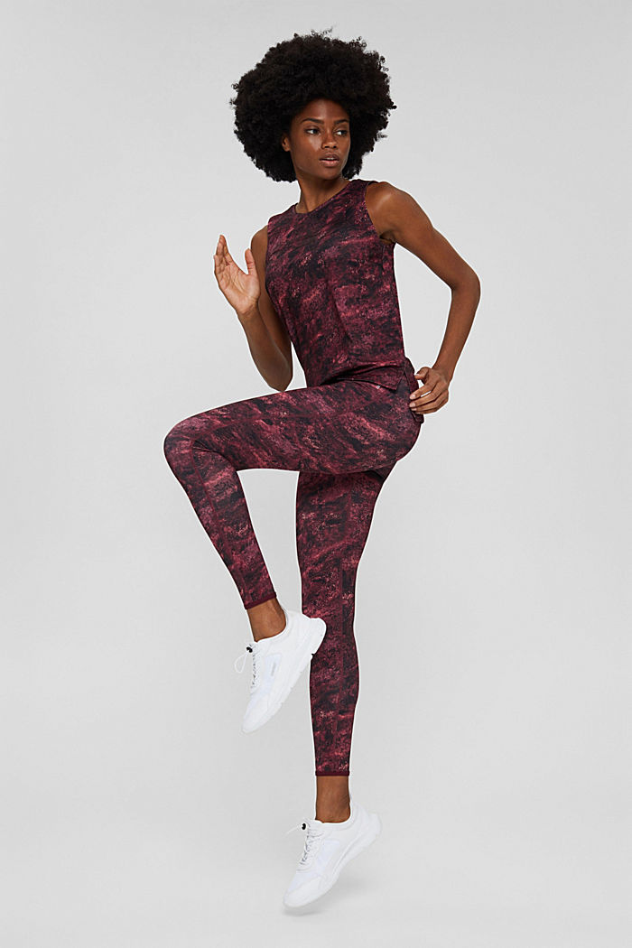 Gerecycled: omkeerbare legging met E-DRY, BORDEAUX RED, overview