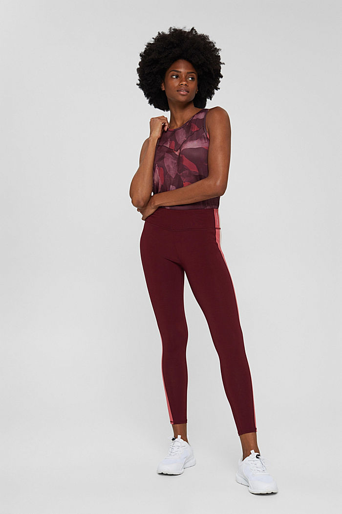 Gerecycled: legging met E-DRY, BORDEAUX RED, detail image number 6