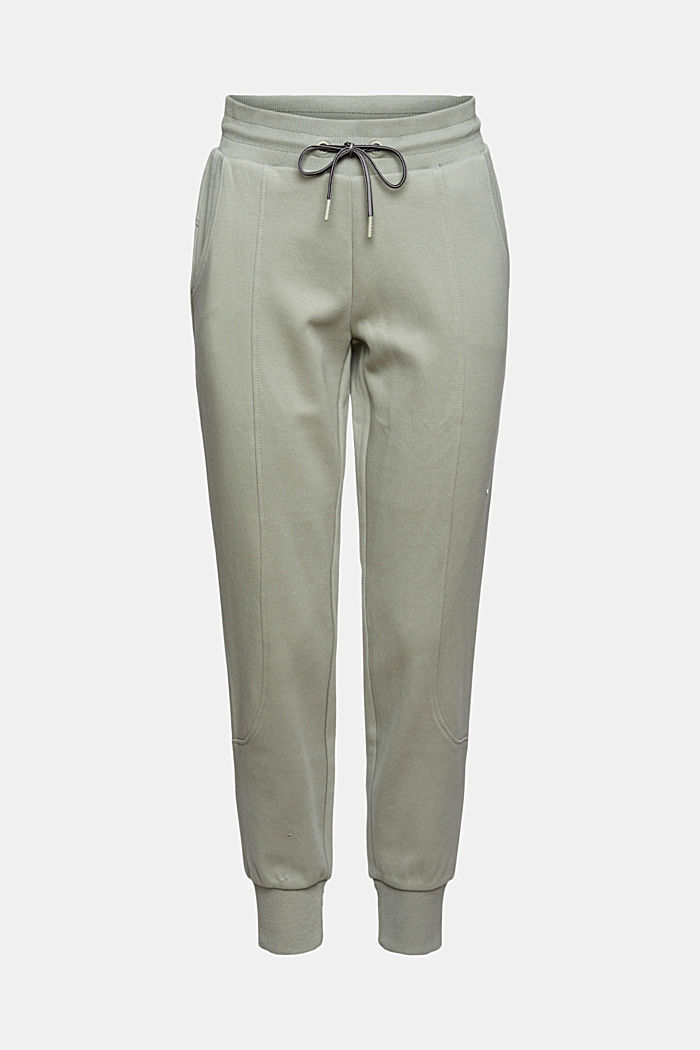 Tracksuit bottoms made of organic cotton, LIGHT KHAKI, overview