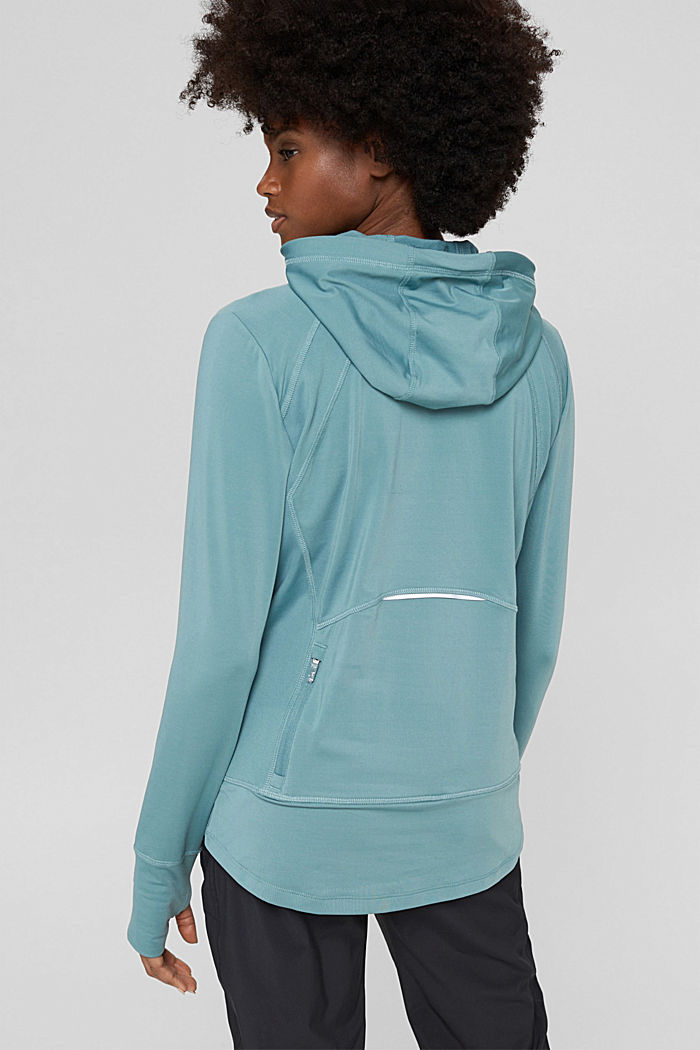 Recycelt: Active-Sweatshirt mit E-Dry, DARK TURQUOISE, detail image number 3