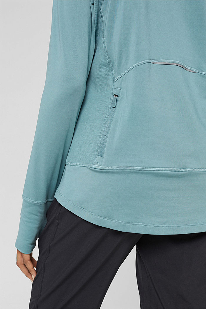 Recycelt: Active-Sweatshirt mit E-Dry, DARK TURQUOISE, detail image number 2