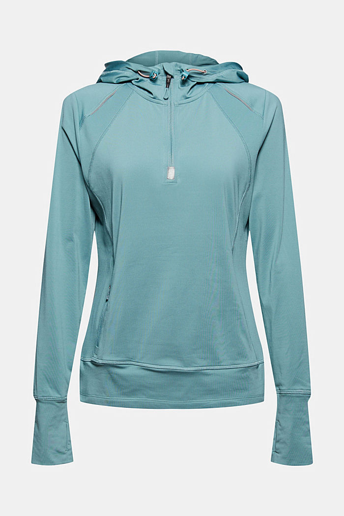 Recycelt: Active-Sweatshirt mit E-Dry, DARK TURQUOISE, detail image number 6