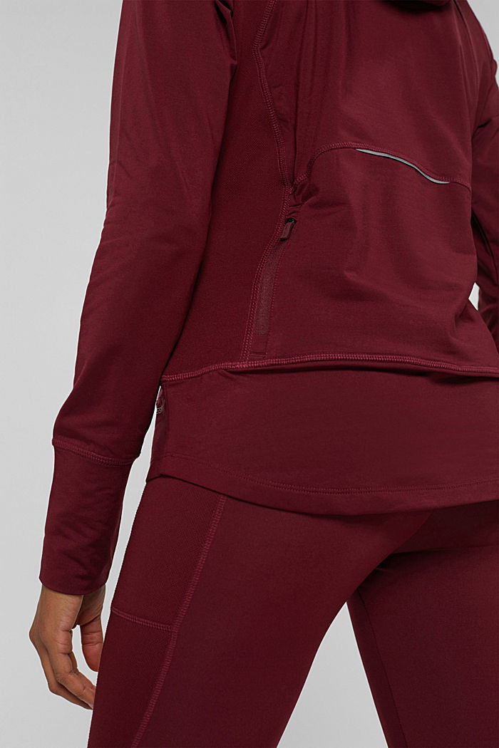 Recycelt: Active-Sweatshirt mit E-Dry, BORDEAUX RED, detail image number 5