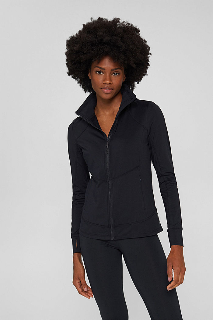 Recycelt: Active-Sweatshirt mit E-Dry, BLACK, detail image number 0