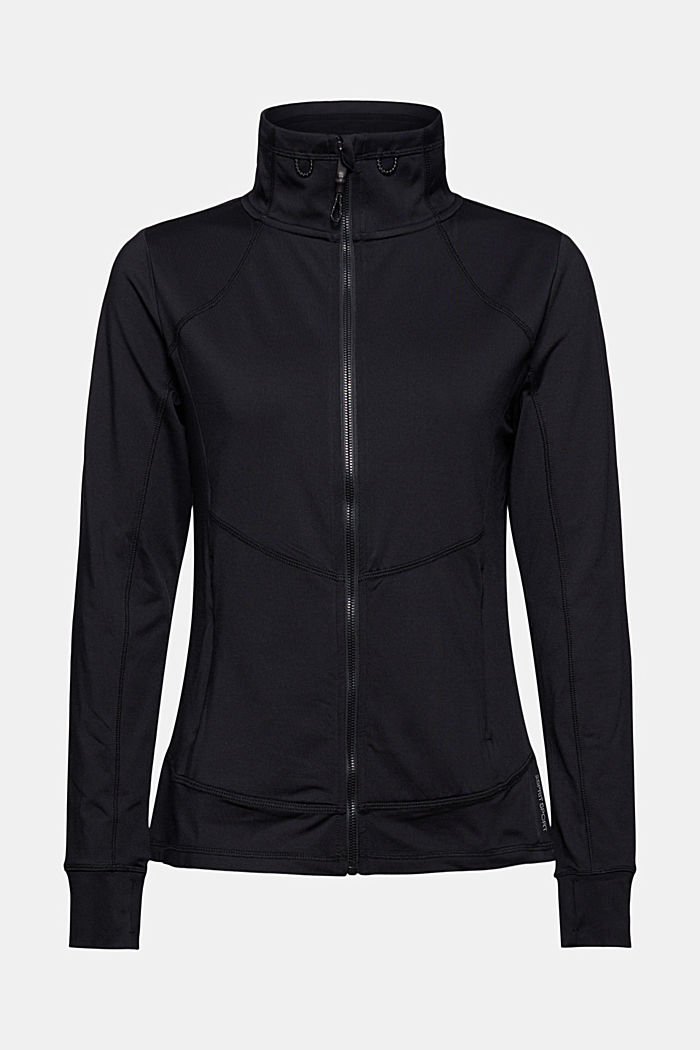 Gerecycled: sportief sweatshirt met E-DRY, BLACK, detail image number 7