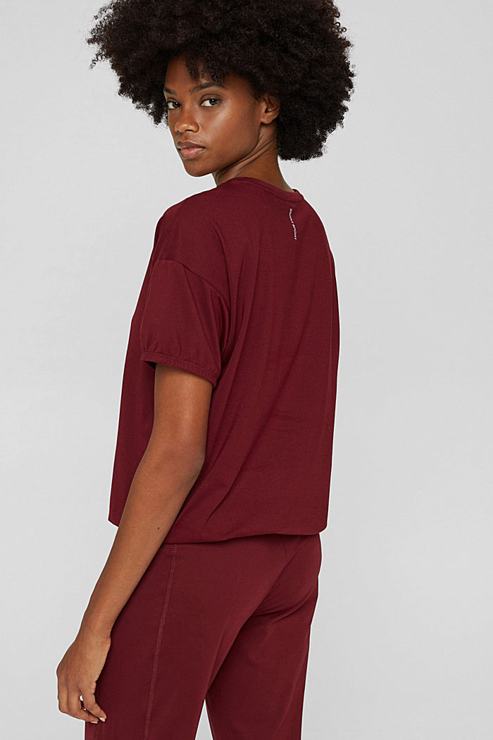 Gerecycled: sportshirt met E-Dry, BORDEAUX RED, detail image number 3
