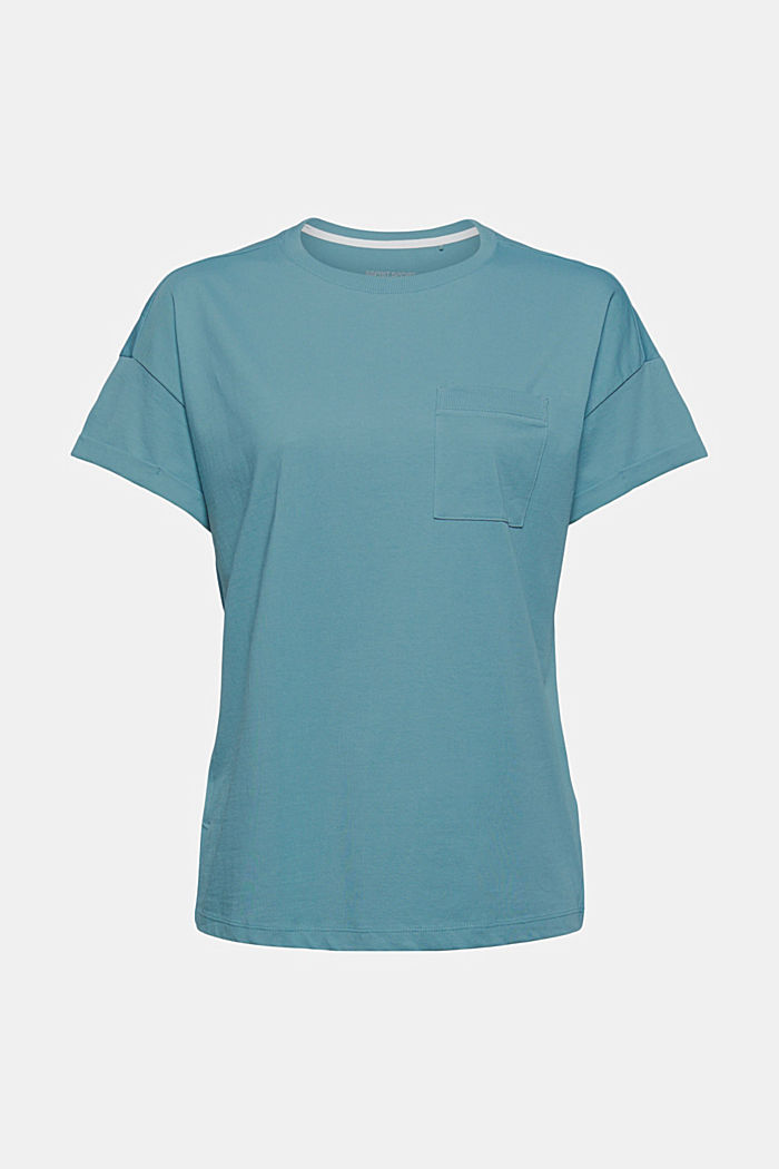 T-Shirt mit Tasche aus 100% Bio-Baumwolle, DARK TURQUOISE, detail image number 6