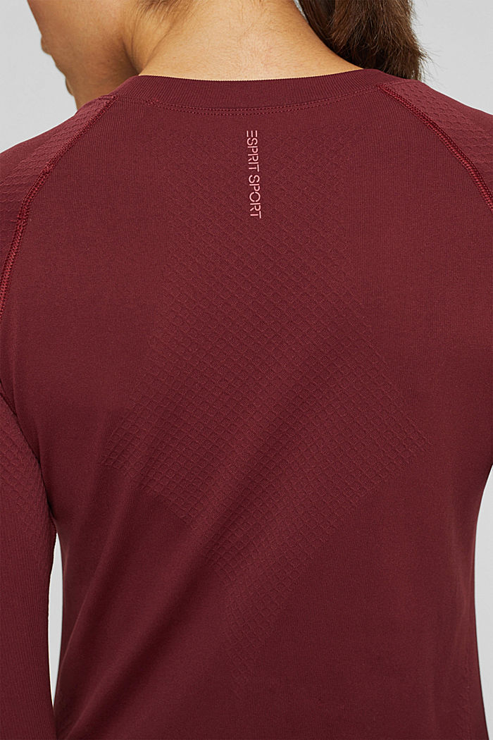 Gerecycled: sportshirt met warmtefunctie, BORDEAUX RED, detail image number 2