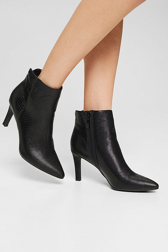 Faux leather ankle boots, BLACK, detail image number 3