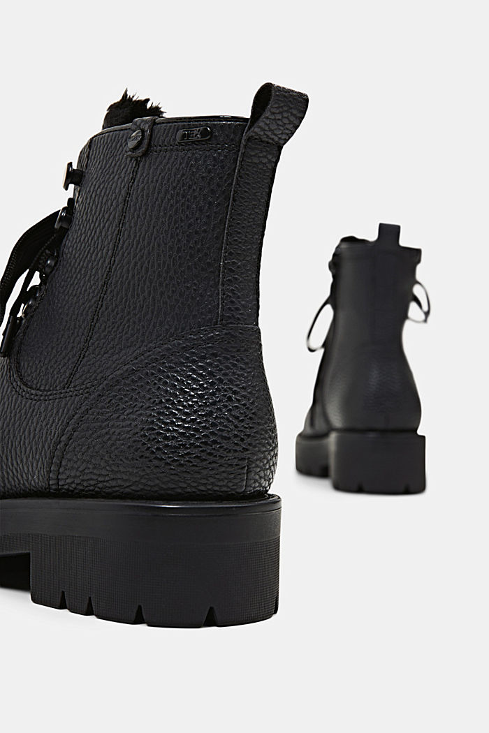 Water-resistant lace-up boots in faux leather, BLACK, detail image number 5