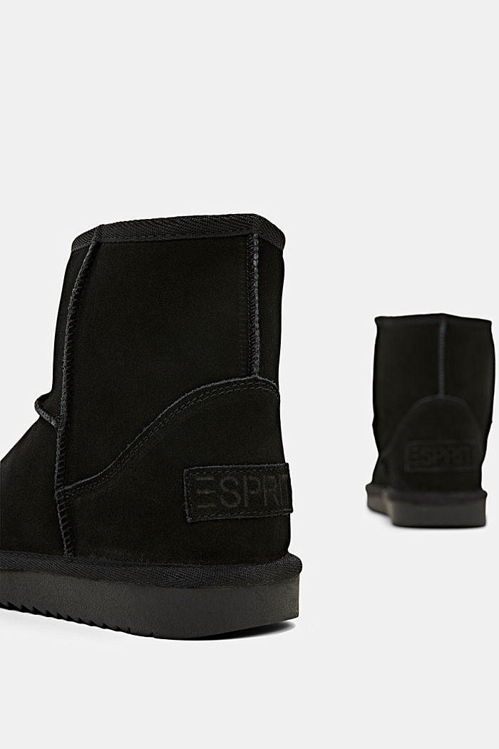 Made of leather: boots with plush lining, BLACK, detail image number 4