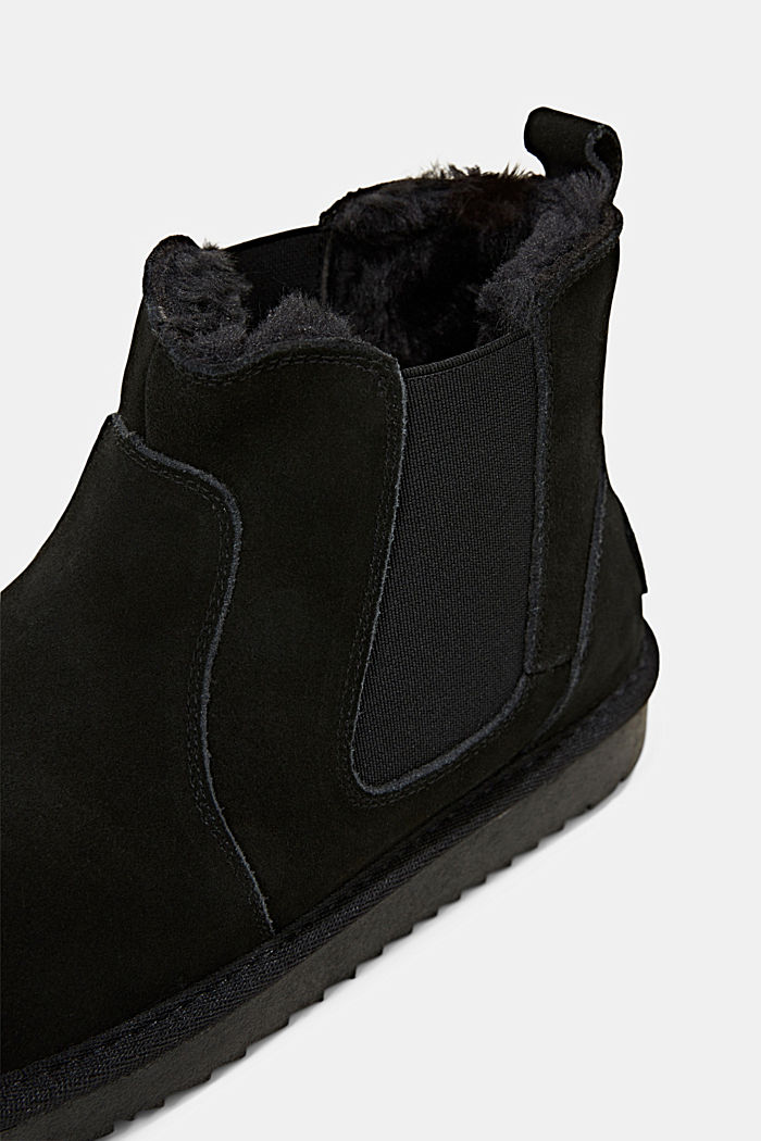 En cuir : les bottes d’aspect peau d’agneau, BLACK, detail image number 4