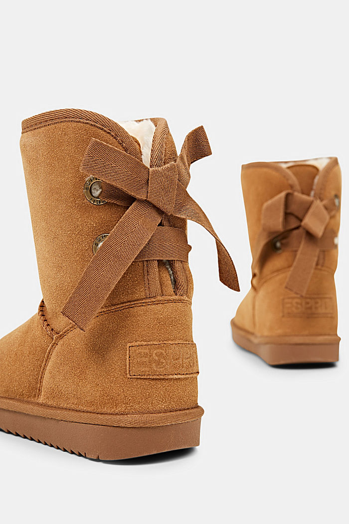 Made of suede: lace-up boots, CARAMEL, detail image number 5