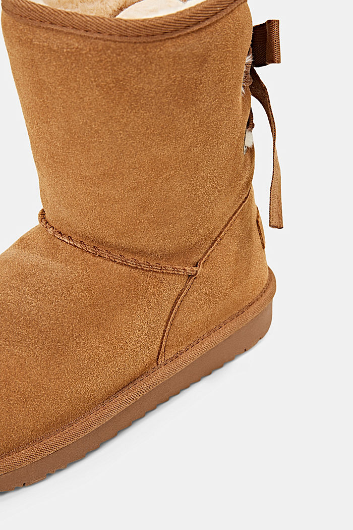 Made of suede: lace-up boots, CARAMEL, detail image number 4
