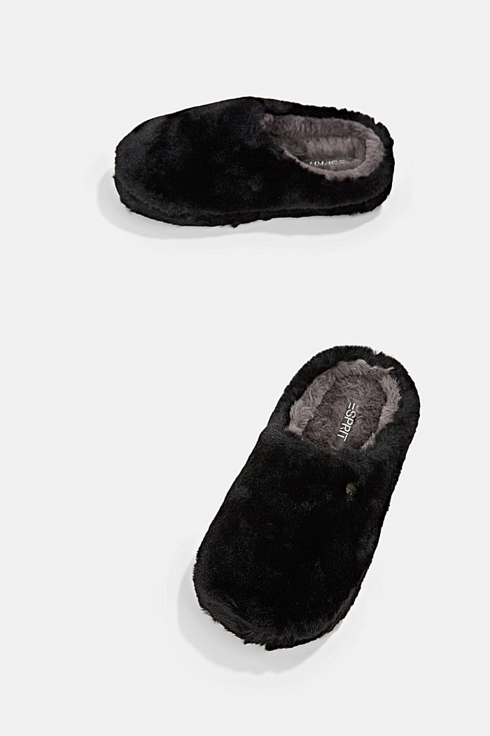 Chaussons en peluche, BLACK, detail image number 3
