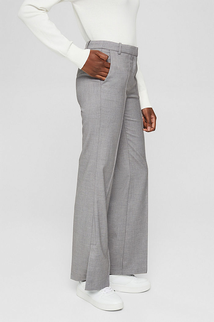 Wool blend: trousers with hem slits