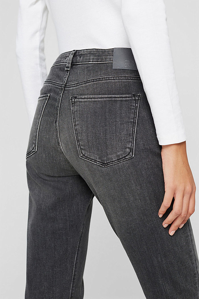 Stretch-Jeans aus Bio-Baumwoll-Mix, GREY DARK WASHED, detail image number 2