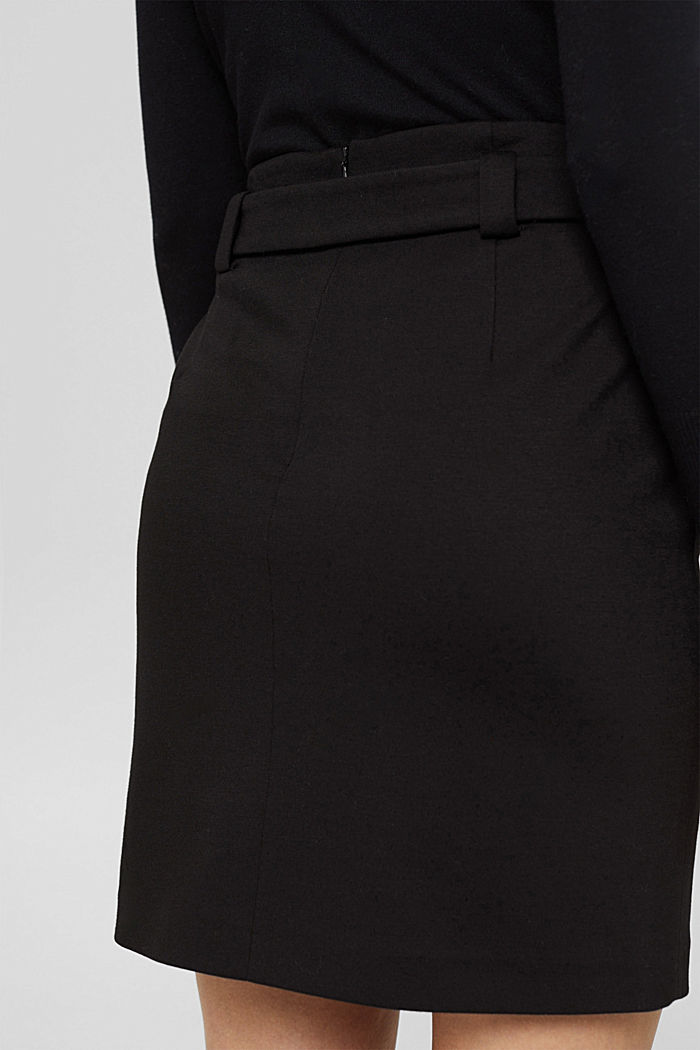 Minirock mit Gürtel aus Punto-Jersey, BLACK, detail image number 2