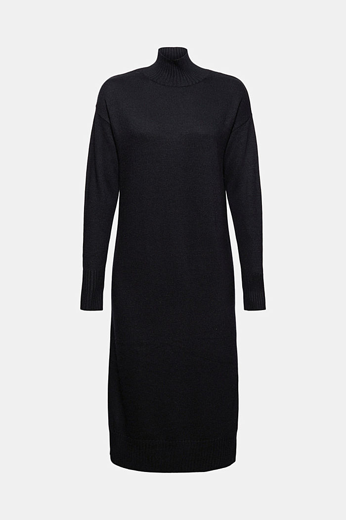 À teneur en laine et cachemire : robe en maille longueur midi, BLACK, detail image number 7