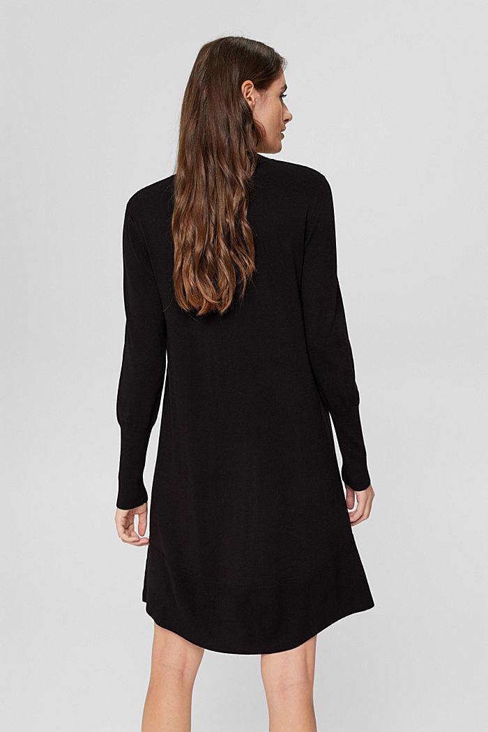 A-line knitted dress, LENZING™ ECOVERO™, BLACK, detail image number 2