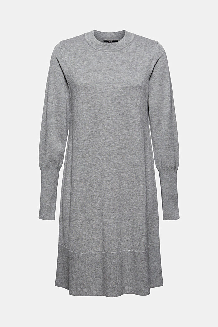 A-line knitted dress, LENZING™ ECOVERO™, GUNMETAL, detail image number 7