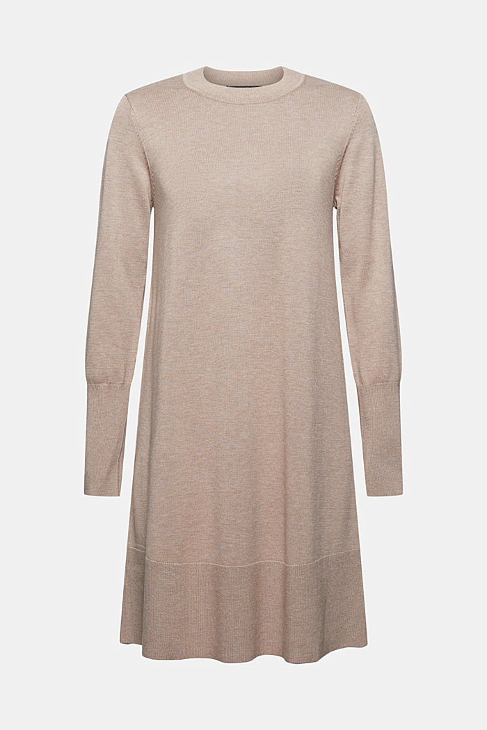 Robe-pull de coupe trapèze, LENZING™ ECOVERO™, LIGHT TAUPE, overview