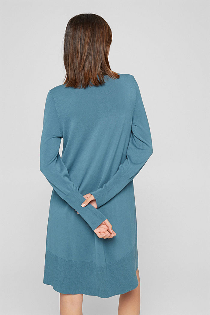 Gebreide jurk met A-lijn, LENZING™ ECOVERO™, PETROL BLUE, detail image number 2