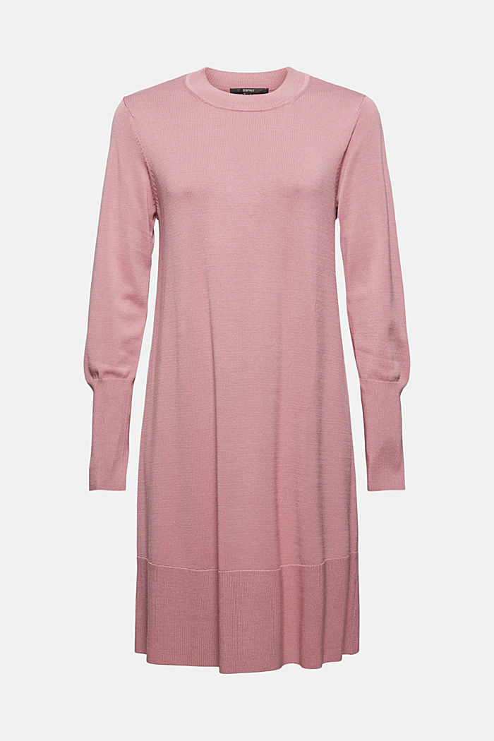 Robe-pull de coupe trapèze, LENZING™ ECOVERO™, DARK OLD PINK, overview