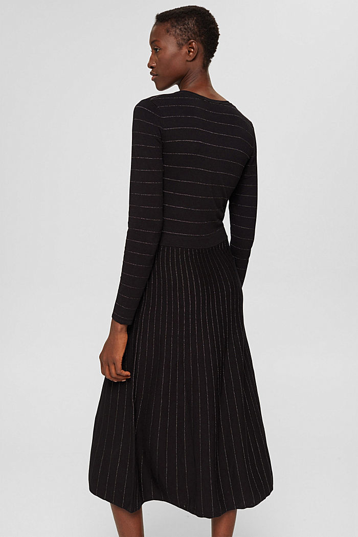 Midi-jurk met glitter, LENZING™ ECOVERO™, BLACK, detail image number 2