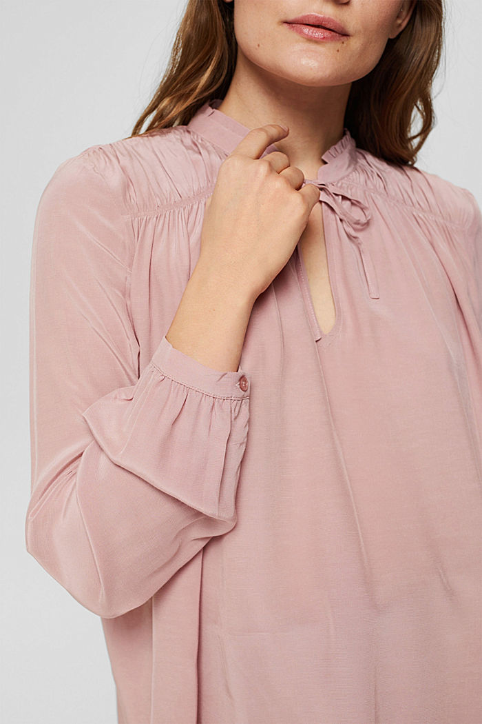 Blouse met ruches, CIRCULOSE®, OLD PINK, detail image number 2