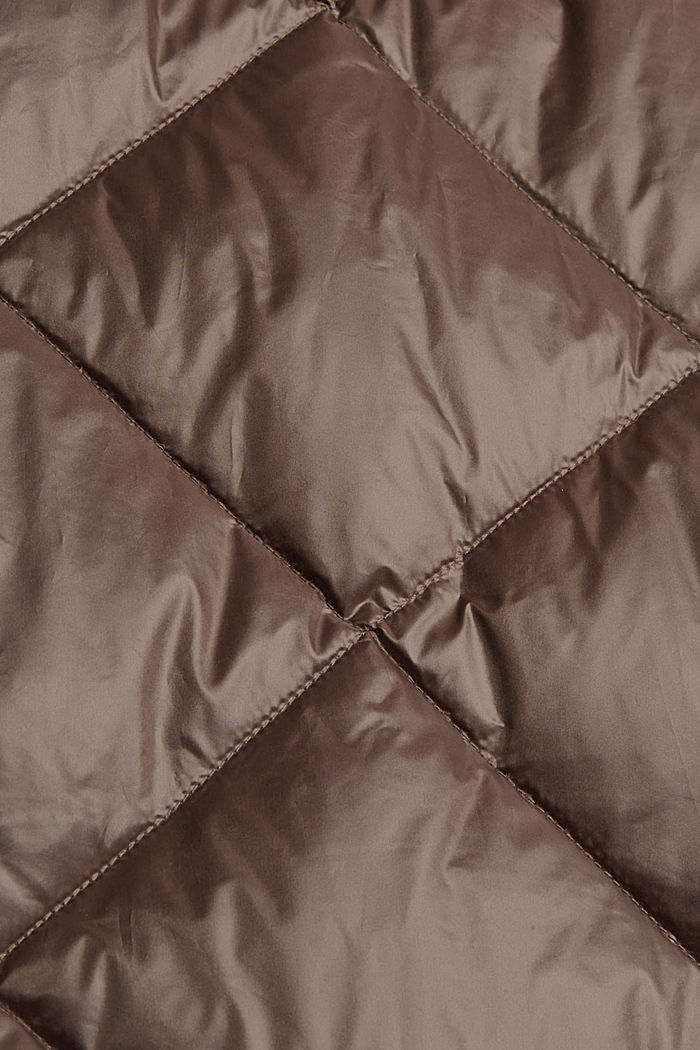 Glanzende gewatteerde mantel met gerecycled dons, TAUPE, detail image number 4
