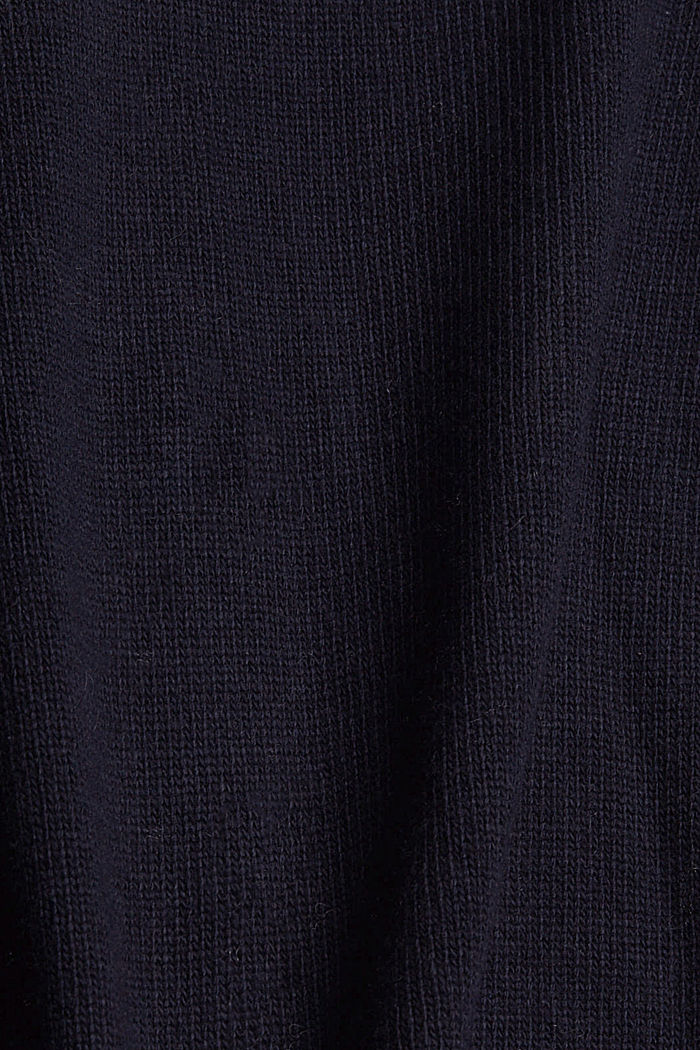 Wool/cashmere blend: Cardigan with decorative buttons, NAVY, detail image number 4