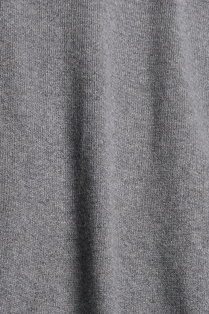 Sisältää kašmiria: neulepusero poolokauluksella, MEDIUM GREY, detail image number 4