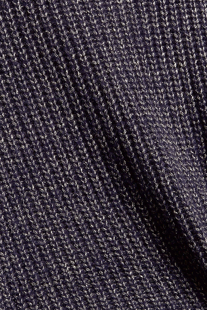 Met wol: trui met glittergaren, NAVY, detail image number 4