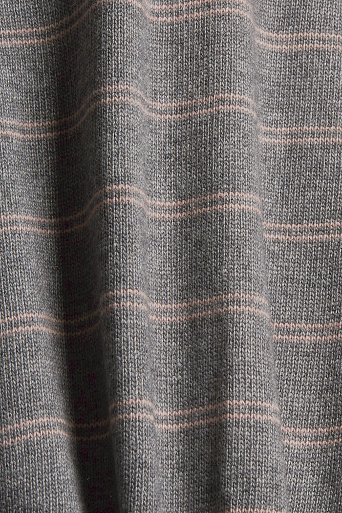 Con lana y cachemir: Jersey de cuello mao, MEDIUM GREY, detail image number 4