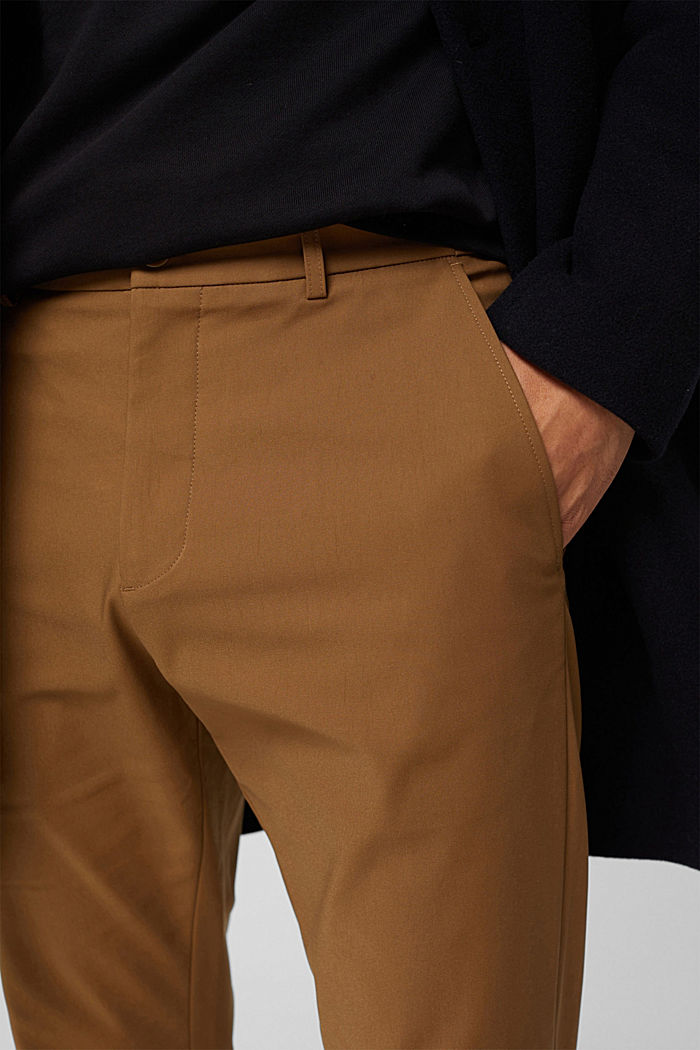 Pantalon en coton biologique mélangé TECH SUIT, BARK, detail image number 2