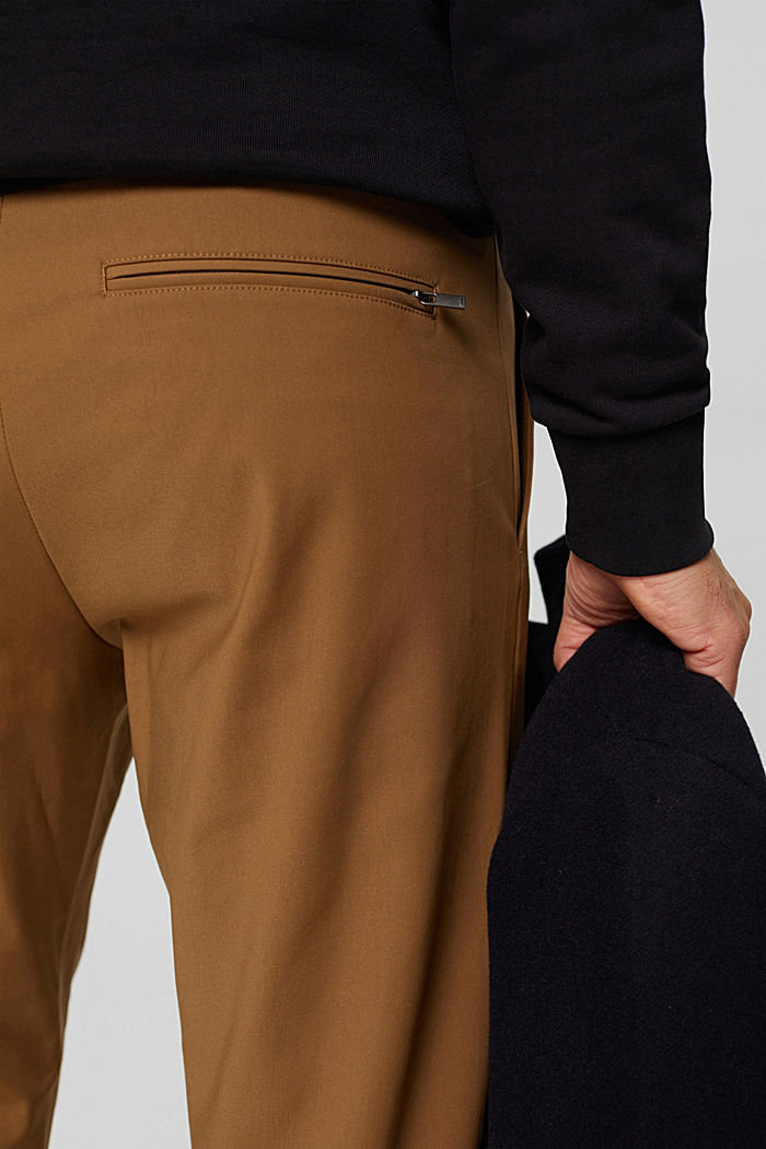 Pantalon en coton biologique mélangé TECH SUIT, BARK, detail image number 5